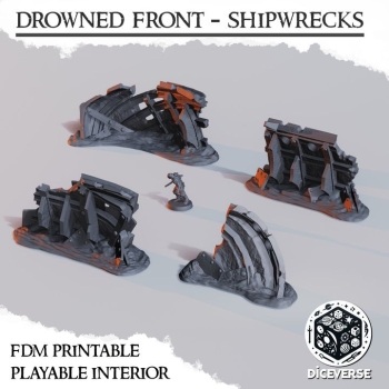 DiceVerse - Drowned Front Shipwrecks B - wydruk FDM - Trench Crusade