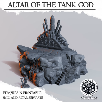 DiceVerse -  Altar of the Tank God  - wydruk FDM - Trench Crusade