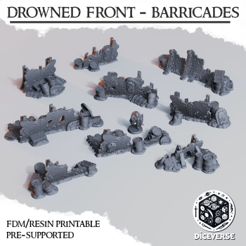 DiceVerse -  Drowned Front - Barricades- wydruk FDM - Trench Crusade