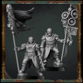 Abyssal Fleet — Musician and Standard Bearer — Trench Grimdark Warfare